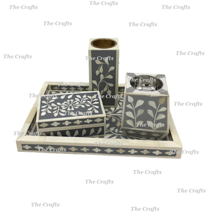 Juego de Dos Quemadores de Incienso Dukhoon de Forma Cuadrada en Madera y Mampostería, Quemador de Oud Mubkhar para Uso en Hoteles - Product Image 3