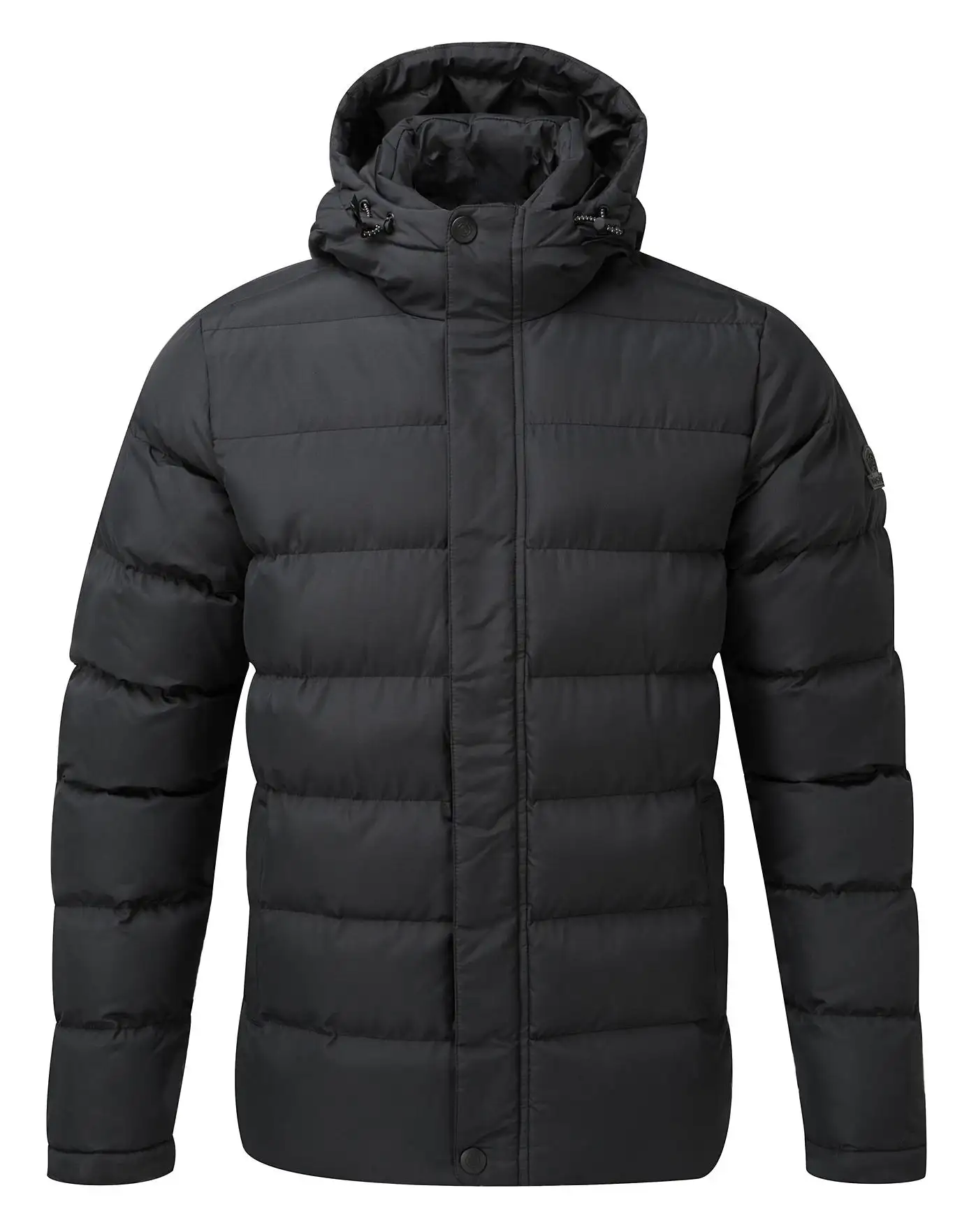 Custom Design Logo Zipper Pockets Men Windproof Coat Removeable Hood Outdoor Jacket Fleece Liner Poly Quilted Lining Inside