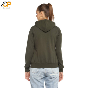 Sweat à capuche pour femmes, en coton uni, Style personnalisable, surdimensionné, avec fermeture éclair, dernière conception 2020 - Product Image 2