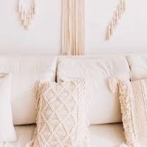 Taie d'oreiller carrée en coton macramé la plus populaire motif tricoté vintage pour la décoration de canapé à la maison - Product Image 1