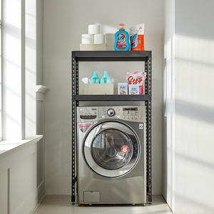 Étagère de rangement, multicouche sans boulon, en acier métallique, pour machine à laver, étagère de salle de bains, permettant de gagner au dessus des toilettes, 1 pièce - Product Image 6