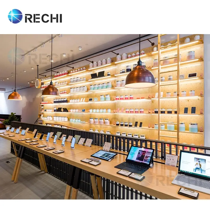 RECHI Retail Smart Home Devices Wall Display Shelf Unit For Smart Lifetyle Store Interior Design & Mobile Phone Store Decoration