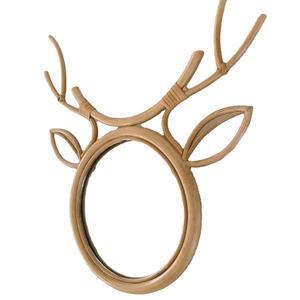 Espejos Decorativos de Ratán con Forma de Manzana, Espejo Decorativo de Ratán, Espejo de Pared Moderno de Lujo, Minimalista - Product Image 6