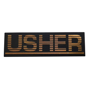 USHER Plaque signalétique en aluminium avec logo de marque en métal personnalisé étanche avec sérigraphie à des fins décoratives - Product Image 6