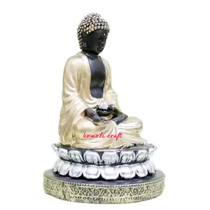 Oro nero del commercio all'ingrosso di loto statua di Buddha