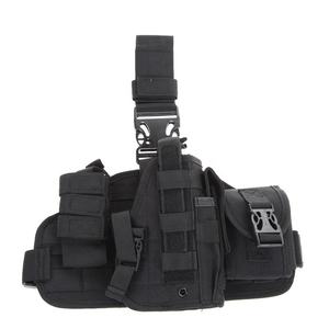 Custom Made Breathable Comfortable Molle <b>Black</b> Outdoor Tactical Polyester Leg Holster for Shooting - Product Image 1