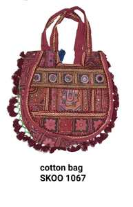 Handmade High Quality Cotton Indian Boho <b>Handbag</b> Stylish Floral Print Zipper Closure Backpack <b>Tassel</b> Bow Two Colorful Straps - Product Image 2