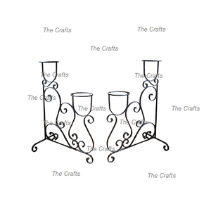 ชุดกระถางต้นไม้เหล็ก2ขนาดสำหรับตกแต่งสวนสีดำ - Product Image 6