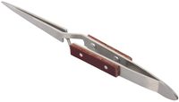 Pince à épiler professionnelle QNQ en acier inoxydable, antistatique, instrument de beauté de précision, verrouillage croisé, 10 mm, prise en main parfaite