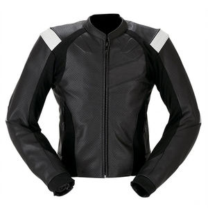 Aprobado por La CE 100% chaqueta de moto de cuero de vaca genuino tamaño XL equipo de carreras protección principal con panel estirable - Product Image 1