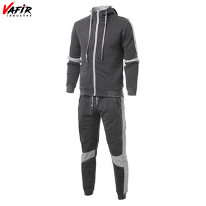 Survêtement de jogging d'hiver avec fermeture éclair pour hommes, survêtement à capuche en coton avec logo personnalisé, vêtements de sport de grande taille - Product Image 3