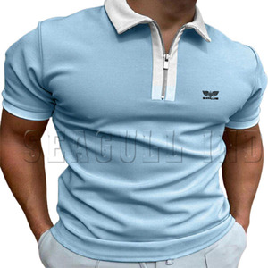 Camisas Casuales de Verano para Hombre, Manga Corta, Tejido Sólido, Algodón Orgánico Antiarrugas, Personalizables, Cuello Camisero - Product Image 2