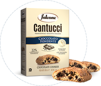 Fabriqué en Italie, Falcone, Macarons au chocolat sucré certifiés casher traditionnels, Amaretti Morbidi Al Cioccolato, Astuccio 170 G sous vide