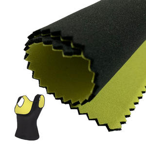 Venta al por mayor de fábrica, <span class=keywords><strong>tela</strong></span> de <span class=keywords><strong>neopreno</strong></span> elástica negra/amarilla, 1,5mm, 2mm, 2,5mm, para traje adelgazante, entrenador de cintura - Product Image 1