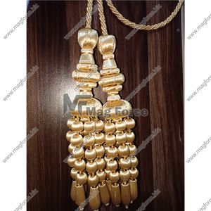 Guirlande de ferme de gland de perles de bois avec le gland de Plaid de corde de Jute pour la décoration intérieure fabriquée au Pakistan - Product Image 4