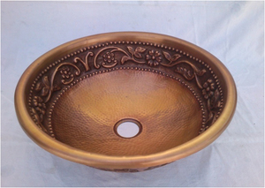 Cobre lavabo con martillado efecto cobre lavabo - Product Image 6