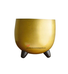 Two Tone Round Metal Hand Made Decorative Planter 2026 - Product Image 6