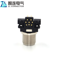 Conector Ethernet Industrial M12 para Panel Frontal, Montaje en Ángulo Recto en PCB, Conectores M12