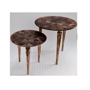 Table basse d'angle moderne, en métal doré, qualité de luxe, moderne, avec dessus rond de salon, canapé, Table basse, meuble à poser sur le côté, nouveauté - Product Image 3