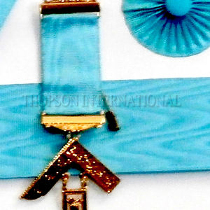 Tablier maçonnique en tissu de cuir fait à la main Lodge Master brodé collier manchette bijoux franc-maçon couture couture Regalia - Product Image 4