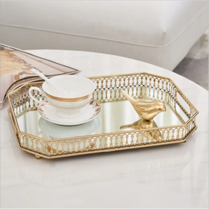 Hot Selling New Design Mirror <b>Tray</b> Glass Perfume Display Vanity <b>Tray</b> - Product Image 4