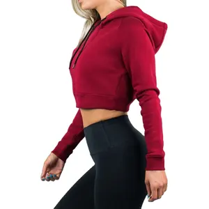 Crop Hoodie Damen Casual Crop Top Hoodie Frauen Sweatshirt Pullover Gym Hoodies Frauen