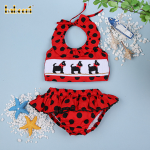 Traje de Baño Bikini para Niñas, Diseño Labrador, Estilo Smocked, Ropa Deportiva Infantil ODM, Secado Rápido y Transpirable - BB899 - Product Image 2
