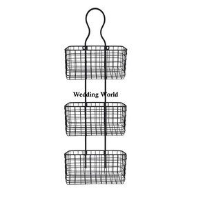 Ensemble de trois paniers fantaisie faits à la main de haute qualité Design traditionnel Nouveau panier mural en métal fantaisie de luxe élégant classique - Product Image 4