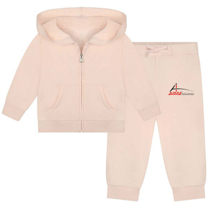 Chándal de algodón con estampado informal para niños, forro polar hecho con capucha extraíble con cierre de cremallera, a la venta - Product Image 1