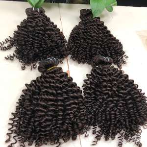 Brown Deep curly bundlesVIRGIN Remy HUMAN HAIR EXTENSION Double Machine Bundles High Quality Vietnamese hair at wholesale price - Product Image 1