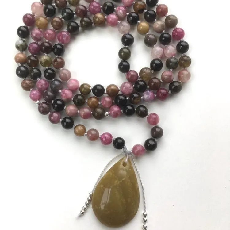 Tourmaline Mala necklace  Mala beads necklace