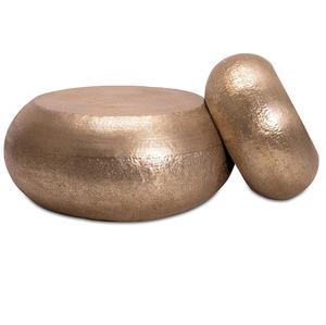 Mesa de centro de almacenamiento de metal martillado plateado para el hogar, sala de estar, oficina, muebles decorativos - Product Image 4