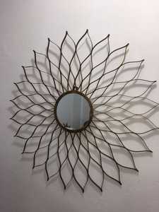 Espejo de pared decorativo con marco de Metal para decoración del hogar, colgante con forma de anillo de belleza grande, antiguo, negro - Product Image 2