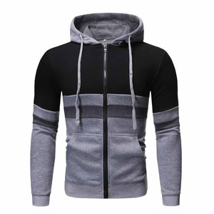 Sweat à capuche zippé unisexe personnalisé pour homme, coupe classique, 100 % polyester, teint uni, style hip-hop, vêtements de rue d'hiver - Product Image 1