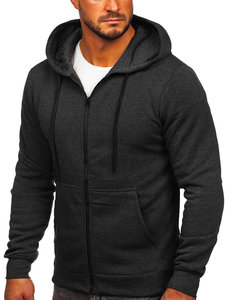 Sudaderas con capucha cálidas ligeras de invierno para hombre con cremallera frontal completa Color sólido Moda con cremallera frontal Liso teñido - Product Image 4