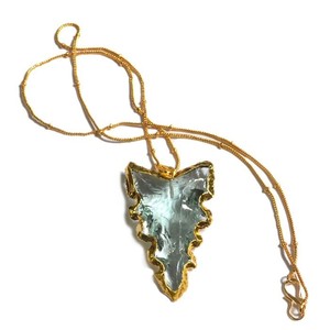 Collier flèche en verre galvanisé, bijou classique en verre américain personnalisé, à vendre - Product Image 1
