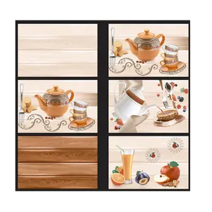 Wall tiles for Kitchen Anti-Bacterial Kitchen wallpaper Look High Glossy Ceramic Porcelain wall tiles all standard sizes tiles