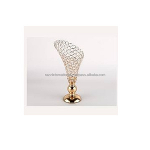 Gold Leaf Design Crystal Ball Aluminium Gold Plated Handmade Eco-Friendly Durable Candle Stand for Table <b>Top</b> Decoration <b>Easter</b> - Product Image 4