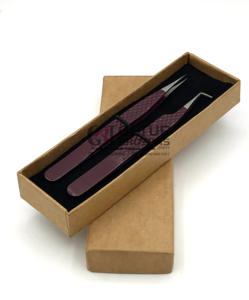 แหนบต่อขนตา45องศาเคลือบผงสีน้ำตาลพร้อมโลโก้ตามสั่งของคุณเอง - Product Image 3