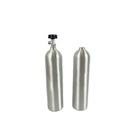 TPED/ISO-cilindro de co2 para acuario con válvula lateral, aluminio sin costuras, 0,5 l, 0,8 L, 1L, 2L, 3L
