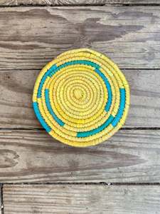 ตะกร้าสานสไตล์โบโฮหลากสีสำหรับแขวนผนัง,ตะกร้าสานแบบแบน3ใบสีแดงม่วงสนิมธรรมชาติสีเขียวสีเหลืองสำหรับตกแต่ง - Product Image 3