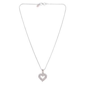 Collier pendentif amour coeur zircon cubique avec chaîne en cristal et cuivre Saint Valentin mariage ou fête cadeau pour femmes filles - Product Image 1