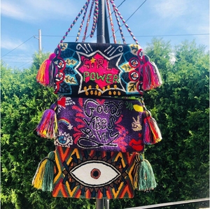 Eye Clutch Handbag Boho Lifestyle Summer Color Wool Embroidery <b>Crossbody</b> Clutches Tribal Bag <b>Purse</b> - Product Image 3