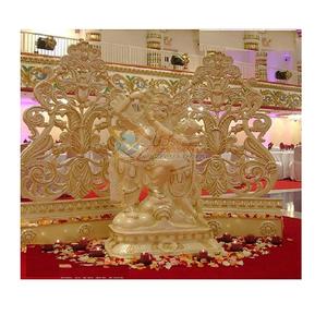 Estilo tradicional Radha Krishna decoración perla oro acabado Radha Krishna estatua India boda estatua tradicional - Product Image 1