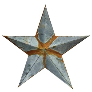 Vente en gros Fait à la main Simple Couleur noire Étoile rustique Fixation murale Étoile galvanisée en métal décorative pour la maison - Product Image 5