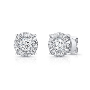 Screw Back 0.50 TCW Real Round Diamond Stud <b>Earrings</b> in 14K Gold | Secure Solitaire Diamond <b>Earrings</b> for Women | <b>Fine</b> Jewellery - Product Image 1