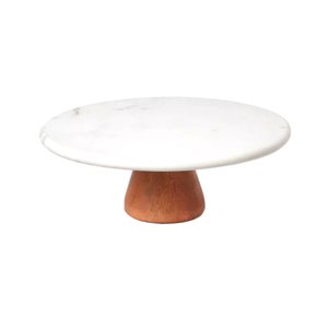 Bol de service pour aliments en marbre Vintage fait à la main, avec Base en bois pour décoration de maison, bol de service de riz en vente en gros, 1 pièce - Product Image 3