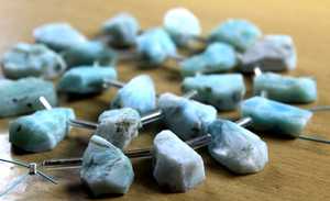 Colección de piedras preciosas de Larimar azul Natural de 21 piezas, forma desigual suelta, estilo de joyería áspera, corte al por mayor - Product Image 3