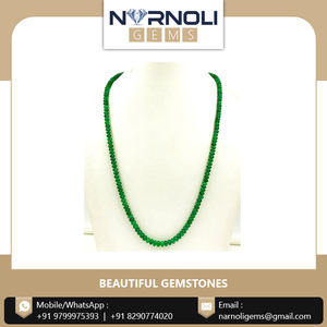 Chaîne de perles d'émeraude personnalisée perles de collier de conception de 45 cm de longueur du fabricant indien - Product Image 4