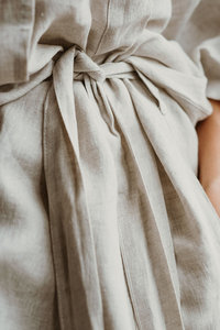 Robe en lin pur pré-lavé rose blush motif solide ODM tissu tissé teint en fil - Product Image 3